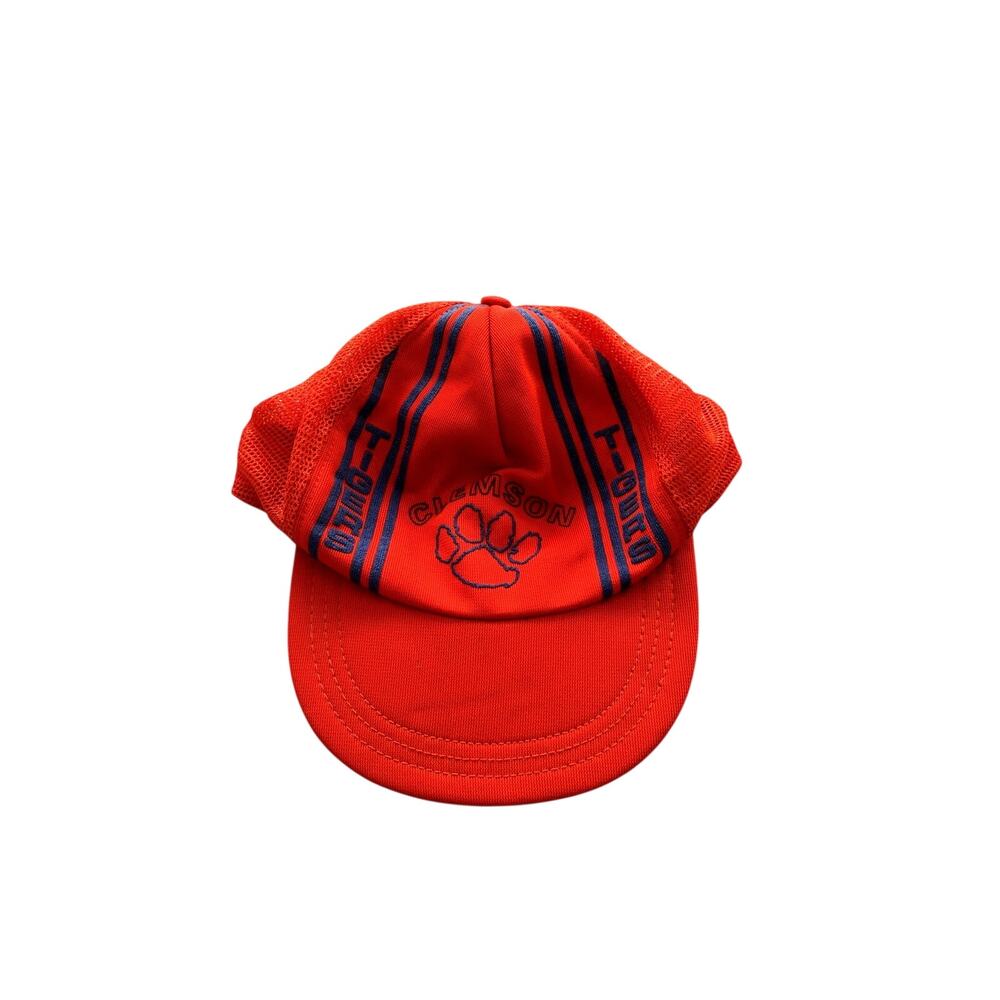 Clemson University Tigers Cap Snapback Trucker Hat Vintage 1980s Striped PAW USA